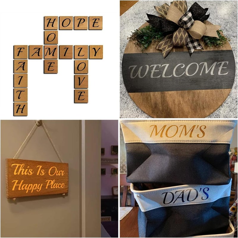 REOLAN 1 Inch Alphabet Letter Stencils for Painting - 70 Pack Letter and Number Stencil Templates with Signs for Painting on Wood, Reusable Cursive Letters Stencils for Chalkboard Wood Signs & Wall Art - Image 2